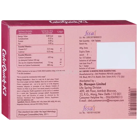 calciquick k2 tablet 10's